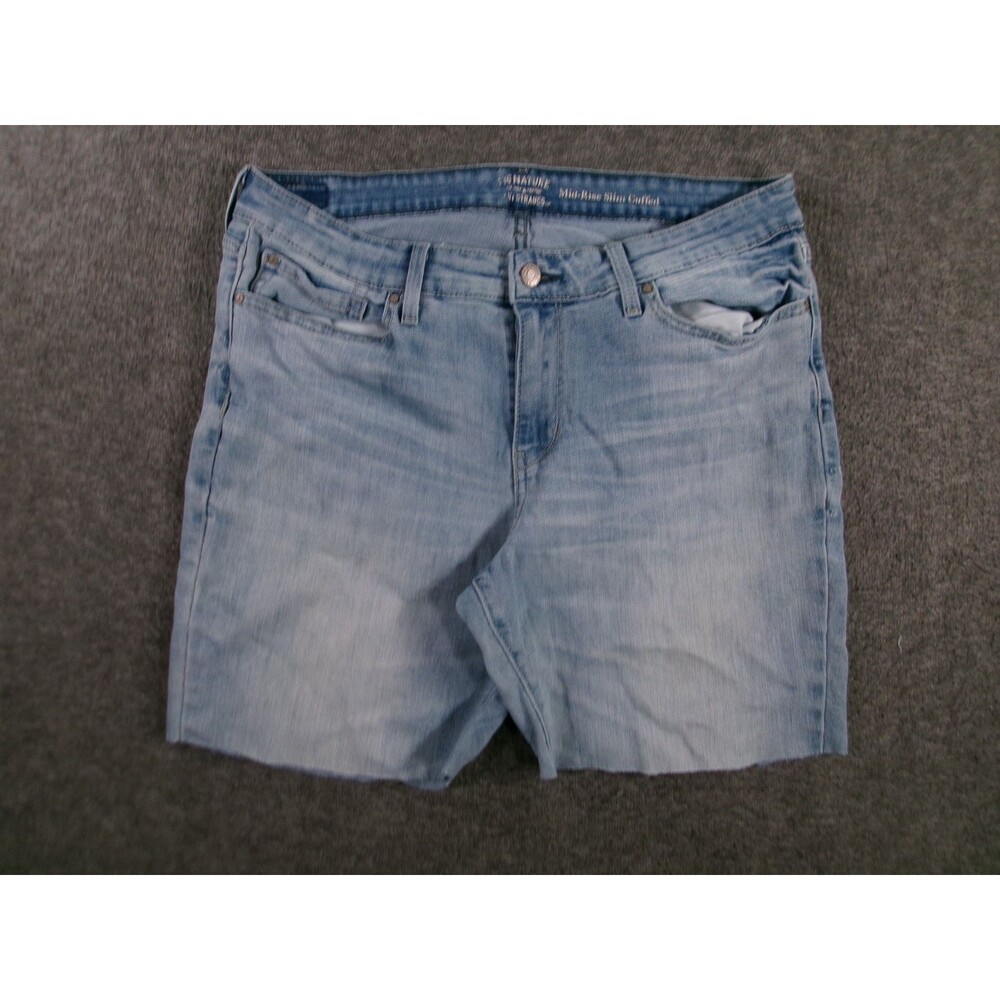 Levis Cut Off Shorts Women 18 Blue Jorts Raw Hem Bermuda Light Wash Summer